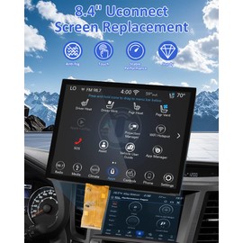 8.4" Uconnect Screen Replacement Uconnect 4C UAQ LCD Monitor, Touch-Screen Radio Navigation Monitor New OEM for Jeep Dodge Chrysler RAM 2017-2022 Replace # LA084X01 (SL) (02)