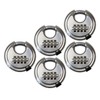 HMF 3502-09 - 5 x Discus Padlock, 4 Digits Combination
