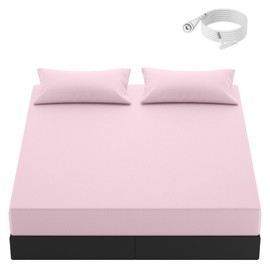 Grounding Sheets Queen Size, 20% Silver Fiber 80% Organic Cotton, Grounded Fitted Sheet with Grounding Cord, Earth Connected Bedding for Natural Grounding Experience (Pink, Queen)