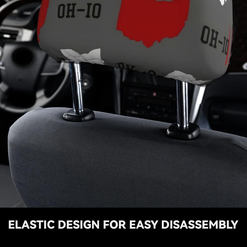 DSSWTP Ohio State Gray Universal Car Headrest Cover Soft Car