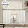Natural Linen Kitchen Curtains 28 inch Length Pinch Pleat Cafe