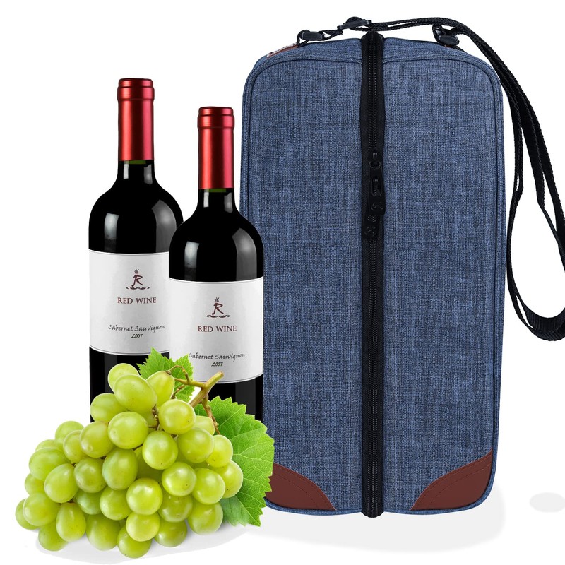 ALLCAMP Wine tote Bag with Cooler Compartment，Picnic Set Carrying Two