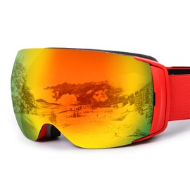 ORANZI Ski Goggles Men Women OTG Anti-Fog/Scratch 100% UV-Magnetic Lens-Snowboard Snow Goggles for Men & Women