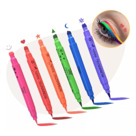 Universo en Linea Set 6 Delineadores Doble Punta Sello Figuras Colores Matte