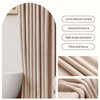 Awellife Beige Linen Style Shower Curtain Set with 12 Durable