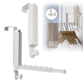 Folding Door Hanger, Door, Hanger Hook, Room Drying, Foldable, Door Hook, Aluminum Alloy, 6 Uneven Telescopic Rods, Room Hanger Bracket, Door Hanging Hook, Scratch Resistant, Neat Storage, Breathable,