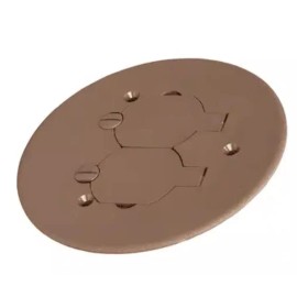 Walker 895P-BRN Brown Plastic Duplex Floor Box Cover Plate w/two Flip Lids