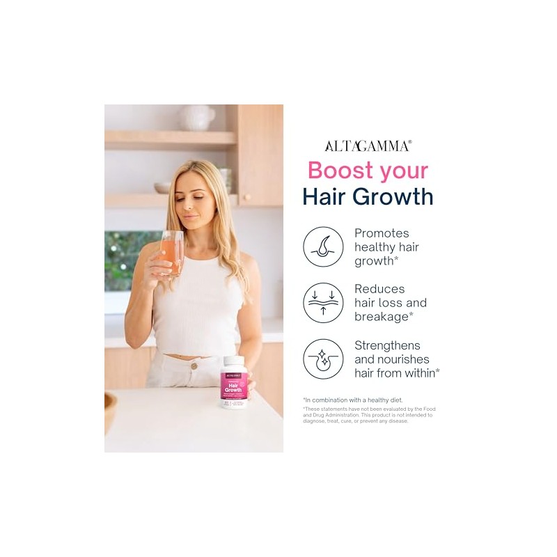 Hair Growth Supplements Favorece Crecimiento Cabello Colageno Hidrolizado Puro Vitaminas