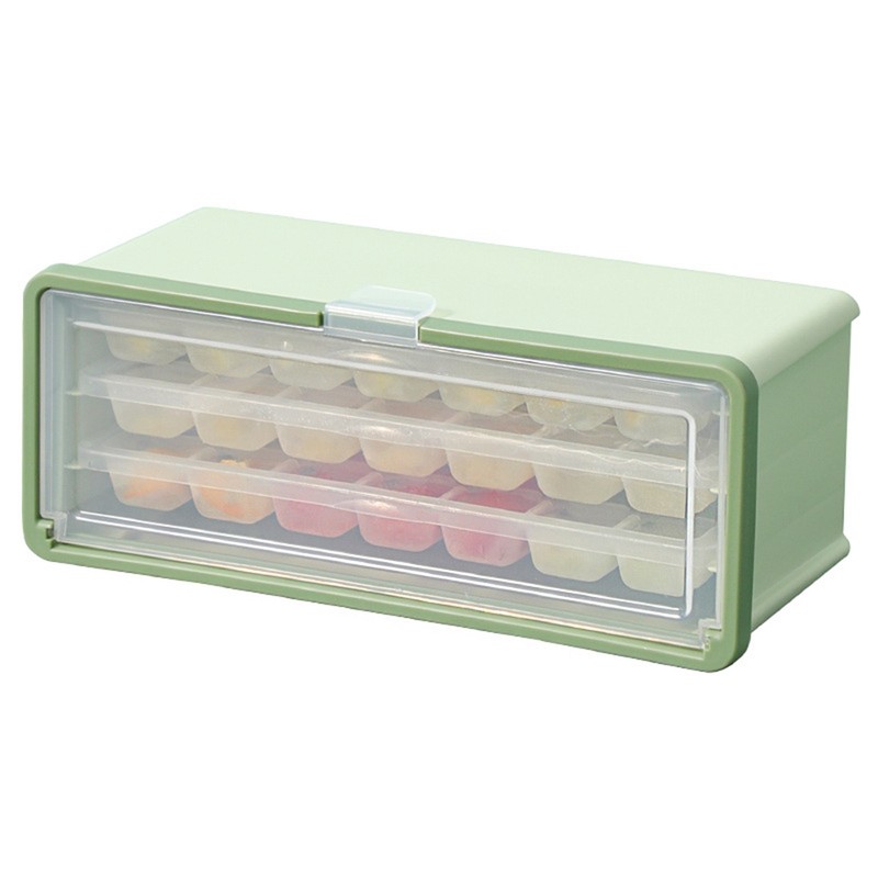3 Layer Ice Cube Tray Large Capacity Easy Demoulding Pull