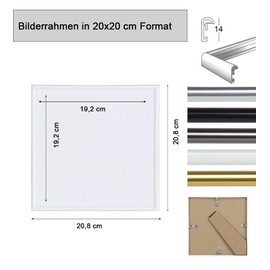 Plastic Picture Frame, Lifestyle Photo Frame, Collage Wall Decoration, Poster Photo Style Colour: Silver. Format: 20 cm x 20 cm