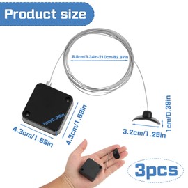 MILAKE Retractable Remote Control Holder Tether Lock, 3 Pcs 6.5ft Heavy-Duty Security Lanyard with Adjustable Cable Leash for TV Remotes Gaming Controllers Tablets Curved Surfaces, and Showrooms