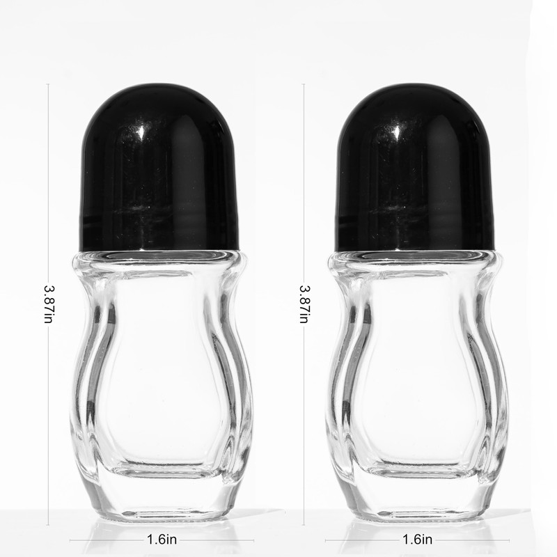 2 Pcs Glass Empty Roller Bottles, Deodorant Roll On Bottles