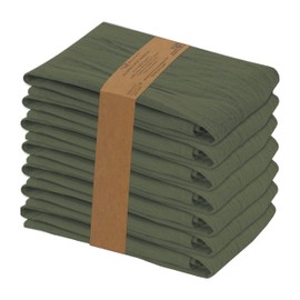 RUVANTI Flour Sack Towels 6 Pack 28"x28", Ring Spun 100% Cotton Flour Sack Dish Towels, Machine Washable, Absorbent Tea Towels - Flour Sack Kitchen Towels for Drying & Cleaning - Martini Olive