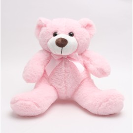 unsnurnoch 14" Pink Teddy Bear Plush Toy, Soft & Cuddly Teddy Bear Stuffed Animal with Cute Bow, for Girls, Girlfriends, Ideal for Valentine’s Day, Birthday, Christmas