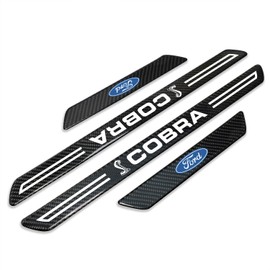 iPick Image for Ford Mustang Cobra Real Carbon Fiber 4 Pcs Universal Door Sill Step Protector Guard Decal Plates Plate