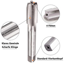 Saipor M14 x 1.5 Metric Tap and Die M14 x 1.5 mm HSS Tap and Die Right Thread Fine Thread Cutter Straight Fluted Tap Cutter