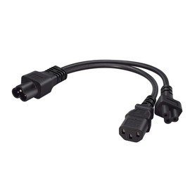 JORINDO IEC320 C6 to C5 /C13 Y Splitter Power Cable,C6 to C13,C6 to C5 Adapter Converter AC Power Supply Cord,C6 Male to Dual Female is c13 PDU Jack and c5 3 Hole ac Cable.1FT/0.3M (C6 to C5+C13)