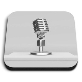 1 x Square MDF Fridge Magnet - Microphone Radio Broadcast 37236