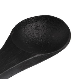 BambooMN Brand - Black 4.3" Round Head Small Solid Bamboo Spice/Salt/Sugar Spoons, 100pcs
