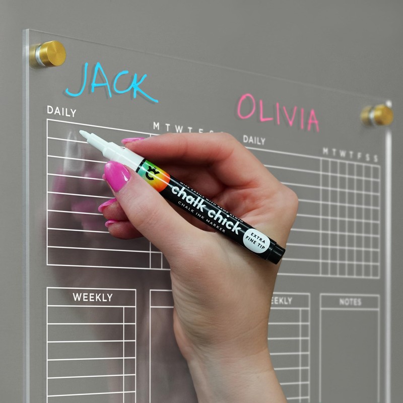 Magnetic Acrylic Chore Chart for Fridge with Weekly and Notes