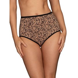 Vanity Fair Women's Illumination Brief Panties (Regular & Plus Size), Toffee Leopard Print, 6
