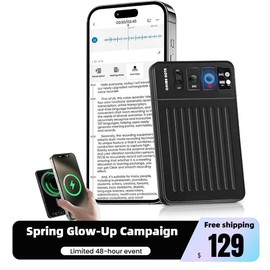 AI voice recorder, voice recorder with box, smart translation pen, convert records via ChatGPT, voice recorder - Color: B-Black