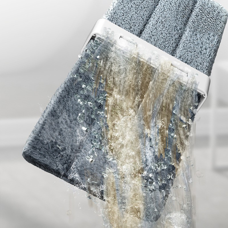 Microfiber Flat Mop Hand Wash Free Long Handle Large Flat