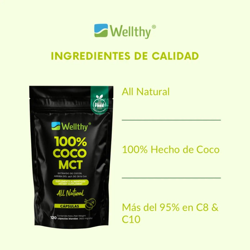 120 Cápsulas De Mct Oil De Coco 100% Keto -