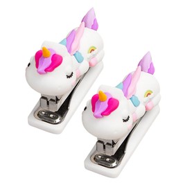 Operitacx 2 x Mini Stapler Office Supplies Portable Hand Stapler Small Stapler Reusable Stapler Book Stapler Student Stapler Home Accessory Fashion Stapler Stainless Steel White