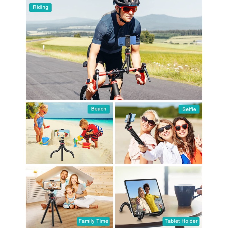 CIRYCASE Phone Tripod, Flexible Mini Selfie Stick Tripod with Wireless