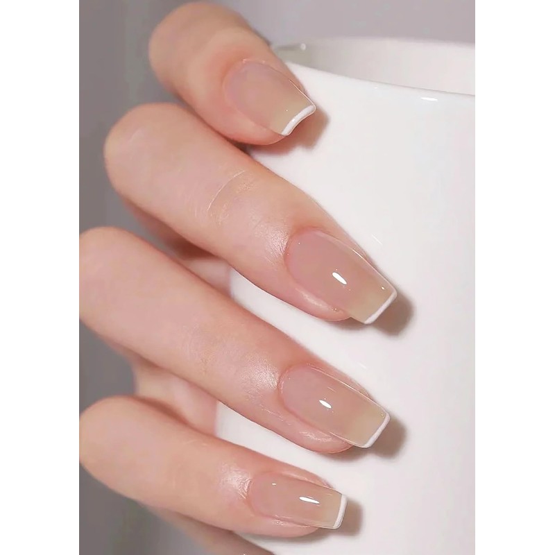 SEMTIM Nail Tips, 30 Pieces, Medium Short, Round False Nails,