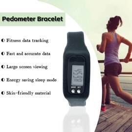 Pedometer Bracelet; Smart Bracelet Watch Wristband Calorie Counter Pedometer Sports Fitness Tracker Step Counter(black)