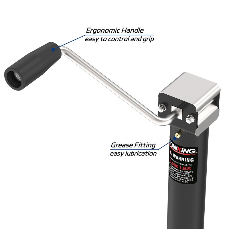 TOWKING 5000 lbs 15" Lift Side Wind A Frame Trailer