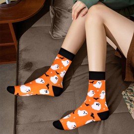 AGRIMONY Halloween Socks, Women's, Girls, Halloween, Funny, Mother, Gift, Popular, Fashionable, Halloween Cosplay, Costume, Decoration, Cute, Fashionable, Horror Funny Novelty Cotton Crew Socks