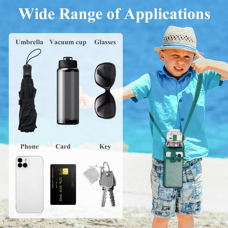 3Pcs Water Bottle Holder with Strap, Mesh Water Bottle Bag