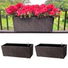 LaLaGreen Outdoor Rail Planter for Balcony (2 Pack, 20 Inch)