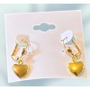 Unbranded Puffed Heart Dangle Drop Earrings with Lever Back Yellow