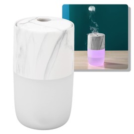 Portable Mist Humidifier, 300ml Capacity Personal Air Humidifier with Timing Function, Jellyfish Shaped Spray Mist, Mobile Using Office Humidifier with Colorful Night Light for Cars,(Marble Color)