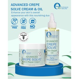 e70 Crepe Skin Erase Cream & Firming Oil Set (2 Pk, 4 Fl Oz each) - with Natural Oils, Licorice Root & Chamomile Extract - Crepey Skin Tightening and Firming Body Cream & Oil, Made in USA