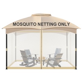 COWVIE Gazebo Replacement Netting Screen, 12' x 14' Universal Gazebo 4-Panel Mosquito Sidewalls with Double Zippers for Outdoor Patio (Only Netting)