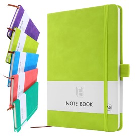 A5 Notebook, Notebook A5 Note Book Note Pad Journal Notebook A5 Notepad PU Leather Notebook for Office School Home Business Writing & Note Taking 200 Pages (100 Sheets)-Neon Green