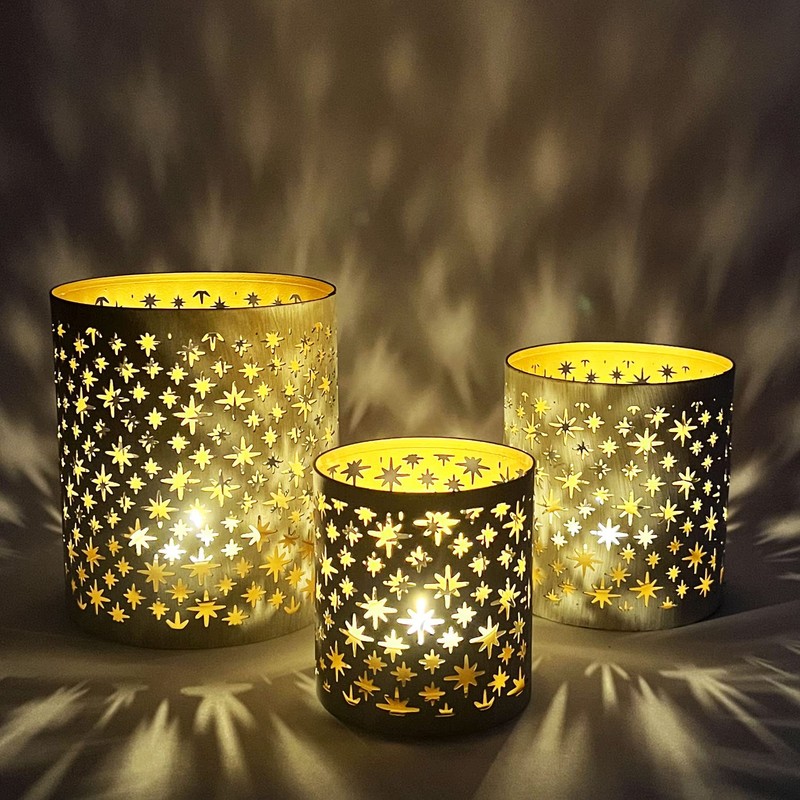Marrakesh Set of 3 Tea Light Holders 14 cm Large