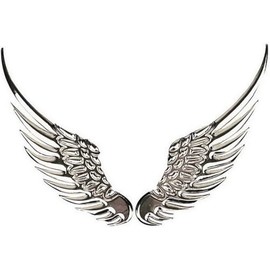 Universal 3D Wings Sticker Emblem Sticker for Cars Cars Cool 3D Metal Logo Motorcycle Stylish Stickers Decals Sports Racing 2 Piece Set (Silver)