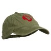 Outline Image of a Parrot Embroidered Washed Cap - Dark