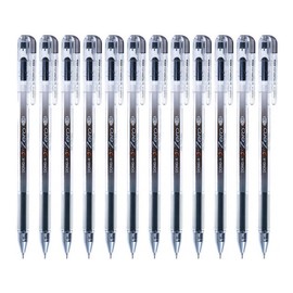 12pcs Ultra Fine Tip Rollerball Pen Set 0.38mm Non Bleed Fine Point Gel Ink Pen for Exam,Bible Journaling,Notetaking,Sketching, Smooth and Anti Skip,Black Ink