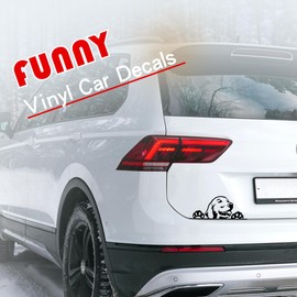 Murim Funny Golden Retriever Smile Peeking Car Sticker, Vinyl Waterproof Decal, Truck Motorcycle Laptop Decal, Cute Golden Retriever Dog Sticker (Black)