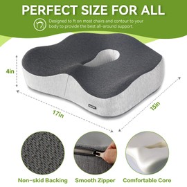 Ultimate Comfort Office Chair Cushion Set - Relieve Sciatica, Back Pain, and Tailbone Discomfort with Lumbar Support Pillow and Seat Cushion - Perfect for Home, Office, and Gaming Chair