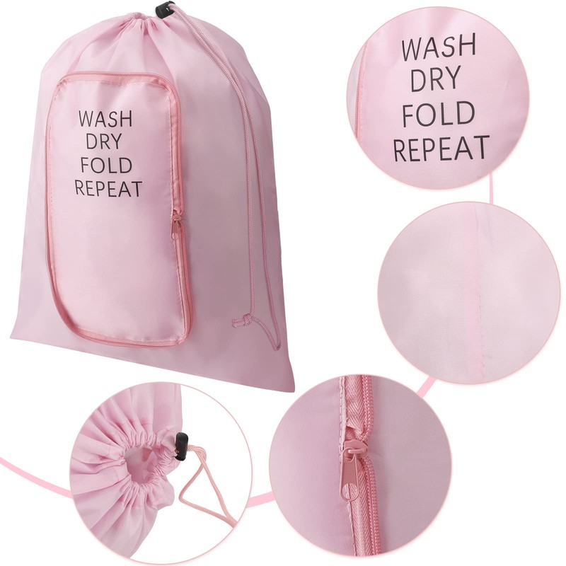 2 Pcs Travel Laundry Bag Washable Dirty Clothes Bag with