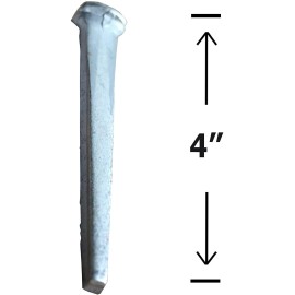 Antique Hardware Depot 4" - Common Rose Head - Antique Restoration nail - Steel nail with dimple top... - 10