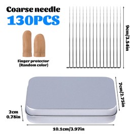 Felting Needles,130 PCS Wool Felting Needles, 36 Gauge Needle Felt Supplies, Needle Felting Starter Kit, Metal Storage Box, Fingercots, Pins, Making Felt Animals Painting Handicraft (L)